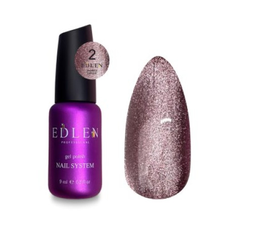 Гель-лак Edlen Sparkle cat №02 котяче око, бронзовий, 9 мл