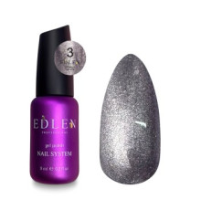 Гель-лак Edlen Sparkle cat №03 котяче око, графіт, 9 мл