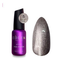 Гель-лак Edlen Sparkle cat №05 котяче око, сіро-коричневий, 9 мл