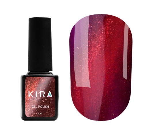 Гель-лак Kira Nails Cat Eye №03 котяче око, червоно-фіолетовий, 6 мл