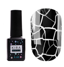 Gel polish Kira Nails Crack Effect Black black, 6 ml
