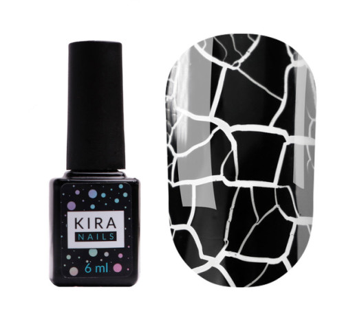 Гель-лак Kira Nails Crack Effect Black чорний, 6 мл
