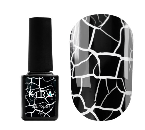 Гель-лак Kira Nails Crack Effect Black чорний, 6 мл