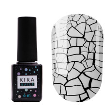 Gel polish Kira Nails Crack Effect White white, 6 ml