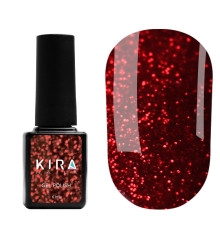 Гель-лак Kira Nails Hot Peppers №01 червоний з дрібним срібним шимером, 6 мл