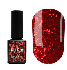 Гель-лак Kira Nails Hot Peppers №02 червоний з крупним шимером, 6 мл