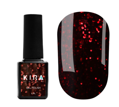 Гель-лак Kira Nails Hot Peppers №04 бордовий з темно-червоним шимером, 6 мл