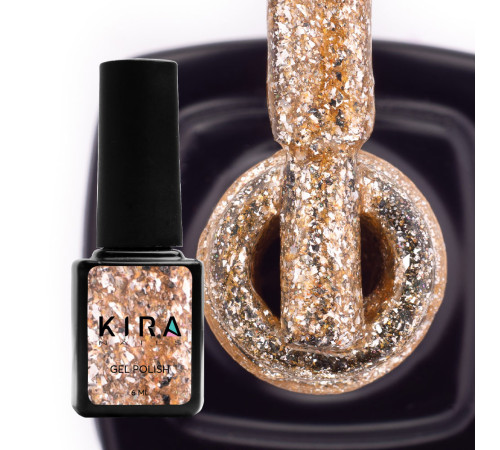 Гель-лак Kira Nails Shine Bright №05 золото з блискітками, 6 мл