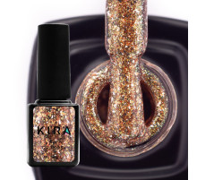 Гель-лак Kira Nails Shine Bright №06 бронза з блискітками, 6 мл