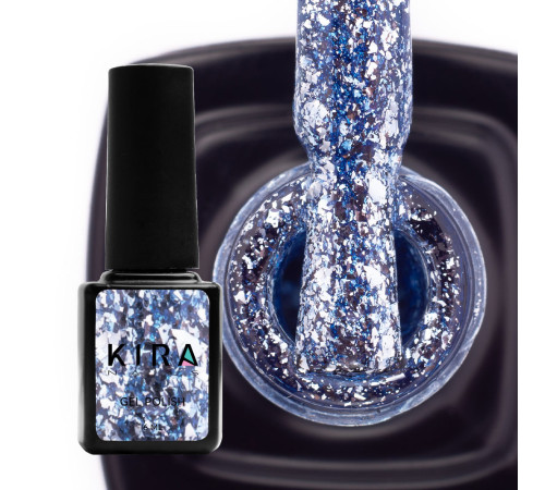Гель-лак Kira Nails Shine Bright №10 блакитний з блискітками, 6 мл