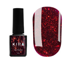 Гель-лак Kira Nails Shine Bright №11 темно-красный с блестками, 6 мл