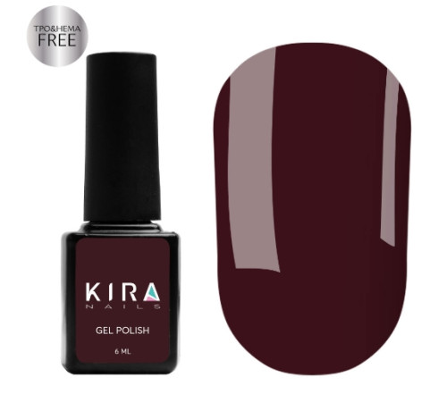Гель-лак Kira Nails №033 HEMA/TPO free, бургунді емаль, 6 мл