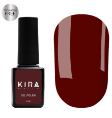 Гель-лак Kira Nails №034 HEMA/TPO free, темно-красная эмаль, 6 мл