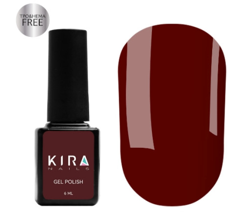 Гель-лак Kira Nails №034 HEMA/TPO free, темно-червоний емаль, 6 мл