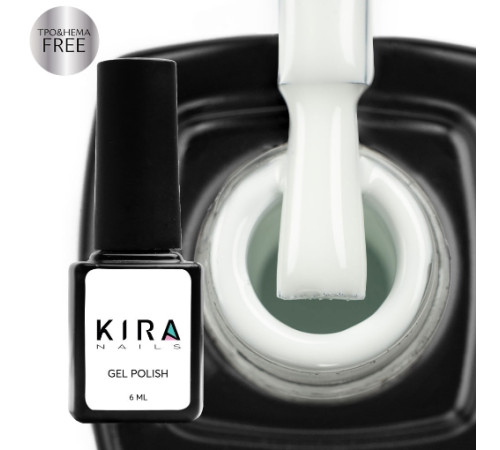 Гель-лак Kira Nails №036 HEMA/TPO free, білий емаль, 6 мл
