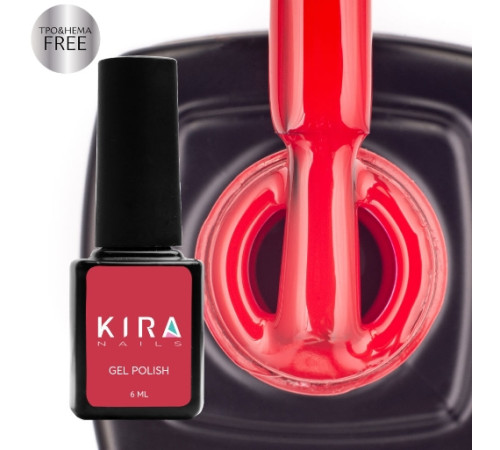 Гель-лак Kira Nails №038 HEMA/TPO free, червоний емаль, 6 мл