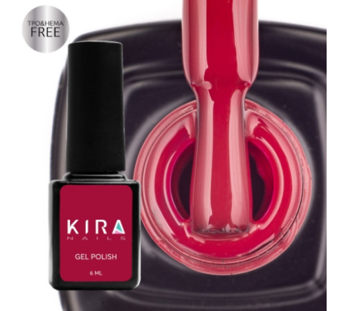 Гель-лак Kira Nails №040 HEMA/TPO free, темно-червоний емаль, 6 мл