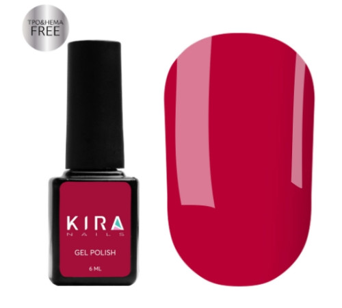 Гель-лак Kira Nails №040 HEMA/TPO free, темно-червоний емаль, 6 мл