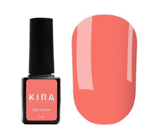 Гель-лак Kira Nails №044 яскравий кораловий-рожевий емаль, 6 мл
