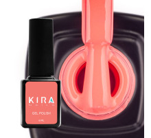 Gel polish Kira Nails #044 bright coral-pink enamel, 6 ml