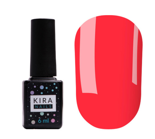 Гель-лак Kira Nails №051 яскравий рожево-кораловий емаль, 6 мл