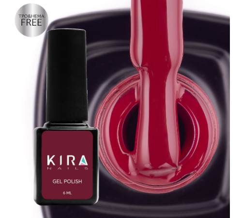 Гель-лак Kira Nails №061 HEMA/TPO free, темний малиновий емаль, 6 мл