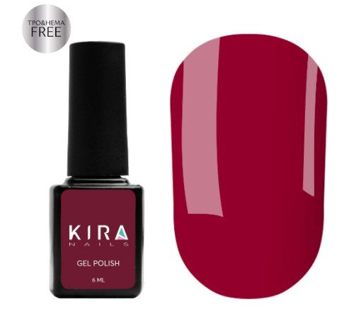 Гель-лак Kira Nails №061 HEMA/TPO free, темний малиновий емаль, 6 мл