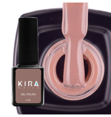 Гель-лак Kira Nails №071 бежево-коричневий із золотим мікроблиском, 6 мл