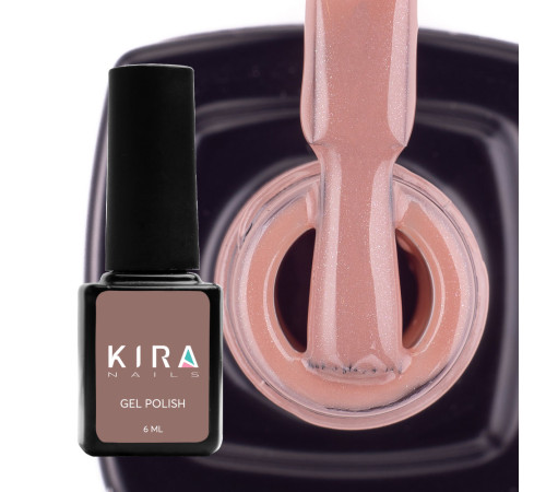 Гель-лак Kira Nails №071 бежево-коричневий із золотим мікроблиском, 6 мл