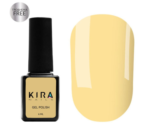 Гель-лак Kira Nails №075 HEMA/TPO free, світло-жовтий емаль, 6 мл