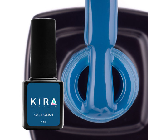 Гель-лак Kira Nails №080 темно-блакитний емаль, 6 мл