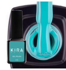Гель-лак Kira Nails №086 зеленувато-бірюзовий емаль, 6 мл