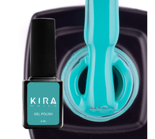 Гель-лак Kira Nails №086 зеленувато-бірюзовий емаль, 6 мл