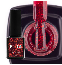 Гель-лак Kira Nails №095 насичений червоний з мікроблиском, 6 мл