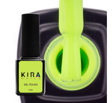 Гель-лак Kira Nails №123 світло-салатовий емаль неоновий, 6 мл
