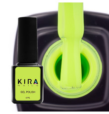 Гель-лак Kira Nails №123 светло-салатовый эмаль неоновый, 6 мл