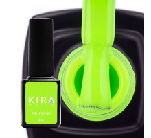 Гель-лак Kira Nails №124 салатово-неоновий емаль, 6 мл