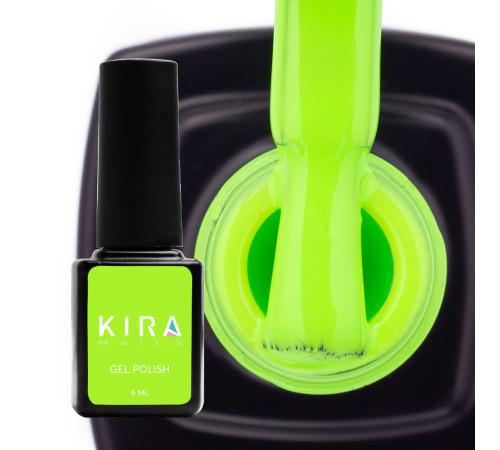 Гель-лак Kira Nails №124 салатово-неоновий емаль, 6 мл