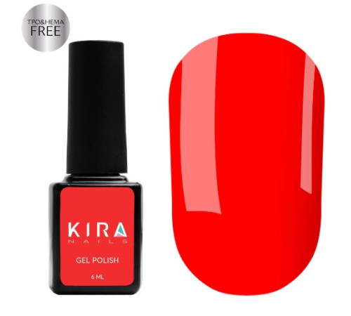 Kira Nails Gel Polish No. 144 HEMA/TPO free, rich red enamel, 6 ml