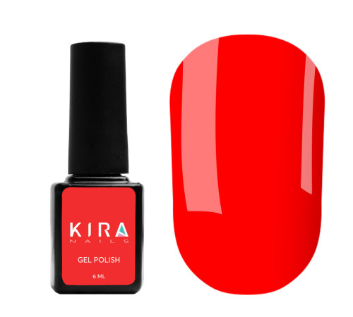 Гель-лак Kira Nails №144 насичений червоний емаль, 6 мл