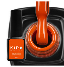 Гель-лак Kira Nails №145 поморанчево-червоний емаль, 6 мл