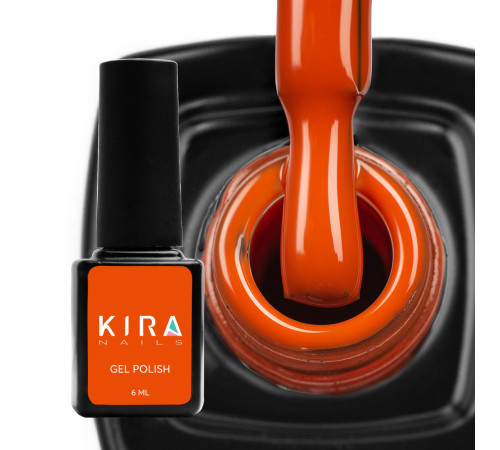 Гель-лак Kira Nails №145 поморанчево-червоний емаль, 6 мл