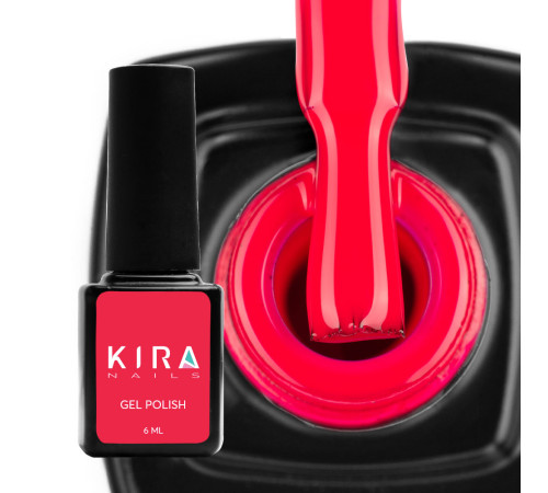 Gel polish Kira Nails #177 neon crimson, enamel, 6 ml
