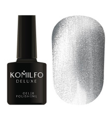 Gel polish Komilfo 9D Cat Silver, cat`s eye, 8 ml