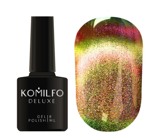 Gel polish Komilfo 9D Cat No. 02 cat`s eye, orange pearl, 8 ml
