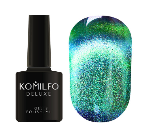 Gel polish Komilfo 9D Cat No. 06 cat`s eye, green, 8 ml