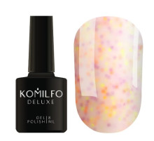 Gel polish Komilfo Confetti Collection CN002 light pink with multi-colored crumbs, 8 ml