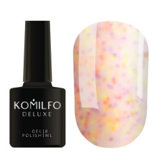 Гель-лак Komilfo Confetti Collection CN002 світло-рожевий з різнокольоровою крихтою, 8 мл