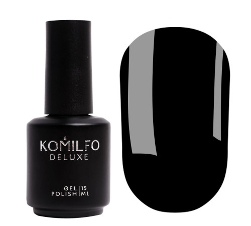 Gel polish Komilfo Deluxe Series No. D001 black enamel, 15 ml
