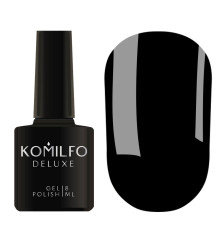 Гель-лак Komilfo Deluxe Series №D001 чорний емаль, 8 мл